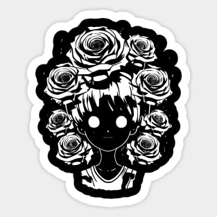 Hollow rose portrait Sticker